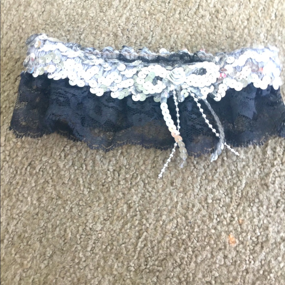 Sequin garter belt